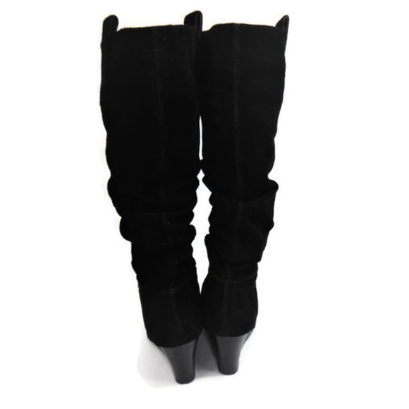 Arturo Chiang Black Suede Leather Slouch Boots - 6 - Picture 6 of 8